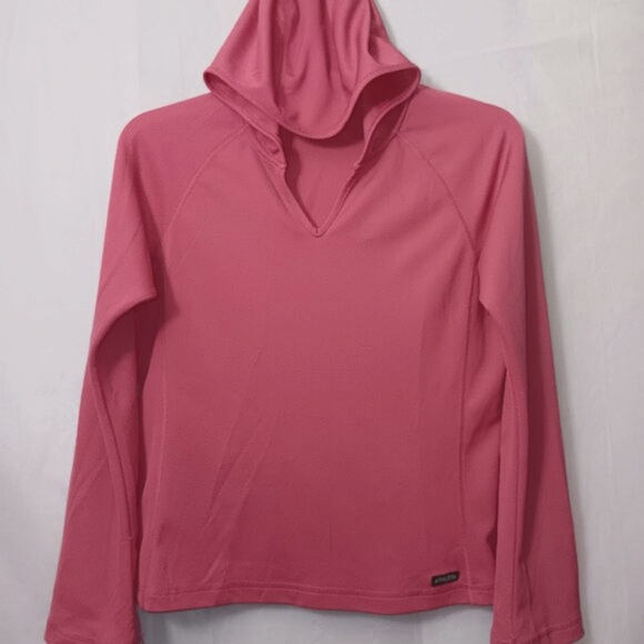 ATHLETA V-NECK CROPPED HOODIE TOP - Picture 13 of 13